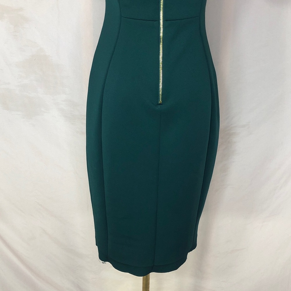 Calvin Klein Tailored Dark Green Midi Dress with Short Sleeves Size Small 2 - Picture 11 of 15